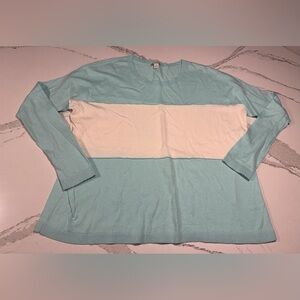 GAP Women's Crew Neck Sweater - Light Blue and White